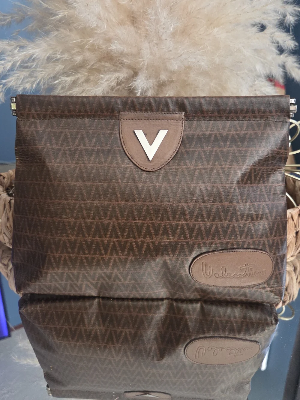 Mario Valentino Vintage Brown Signature Pouch